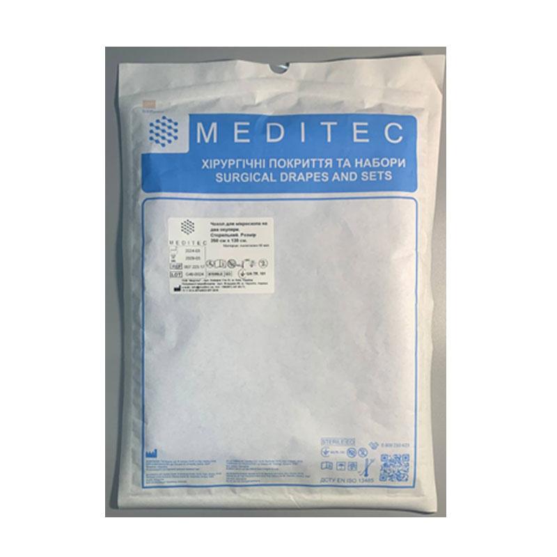 Чохол для мікроскопа на два окуляри. Стерильний. Розмір 250 см х 120 см «Meditec®». Матеріал, поліетилен 60 мкл